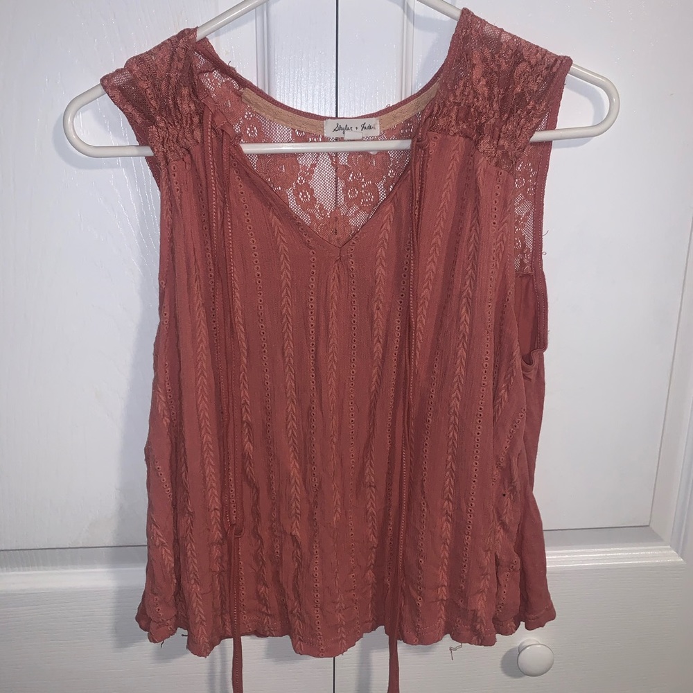 Coral Lace tank top